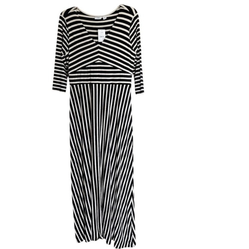 Cato NWT Black & White‎ Geometric Print Midi Dress Women's Large Stretch Mod